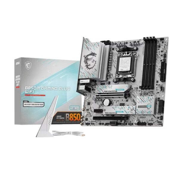 Placa de baza MSI B850M GAMING PLUS WIFI6E, mATX, Bluetooth, 4 sloturi memorie, neagra