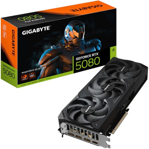 Placa video Gigabyte GeForce RTX™ 5080 WINDFORCE OC SFF, 16GB GDDR7, 256-bit