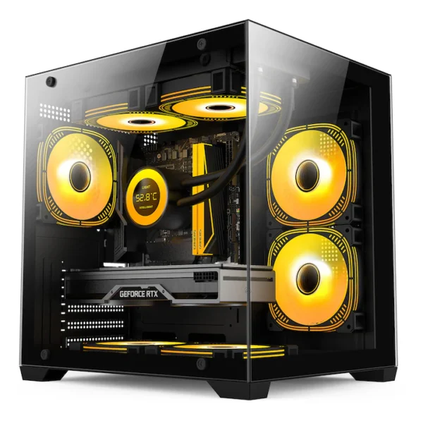 Sistem PC Gaming 1stPlayer® cu AMD Ryzen™ 7 7700 5.3 GHz, 32Mb cache, 32 GB DDR5, SSD 1 TB M.2, video GeForce® RTX™ 5060 8 GB GDDR7 DLSS4, liquid cooling, WiFi, 77BV5B6W, Windows 11 Pro