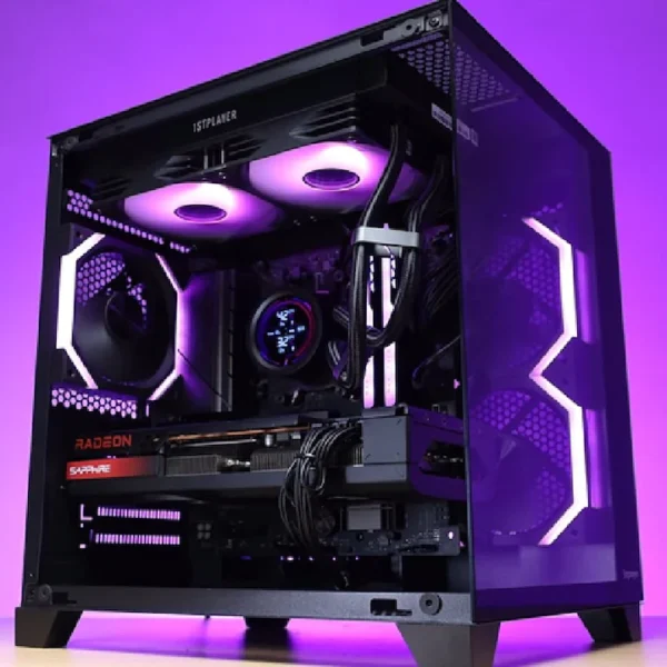 Sistem PC Gaming 1stPlayer® cu AMD Ryzen™ 7 7700 5.3 GHz, 32Mb cache, 32 GB DDR5, SSD 1 TB M.2, video GeForce® RTX™ 5060 8 GB GDDR7 DLSS4, liquid cooling, WiFi, 77BV5B6W, Windows 11 Pro