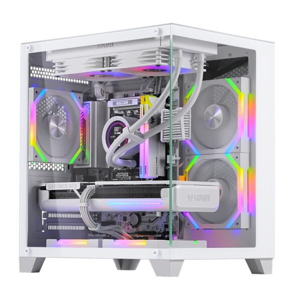 Sistem PC Gaming 1stPlayer® cu Intel® Core™ i5 14600KF Raptor Lake 5.3 GHz, 32GB DDR5, SSD 1TB M.2, placa video GeForce® RTX™ 5060 8 GB GDDR7, WiFi, liquid cooling, BV5W566W, Windows 11 Pro