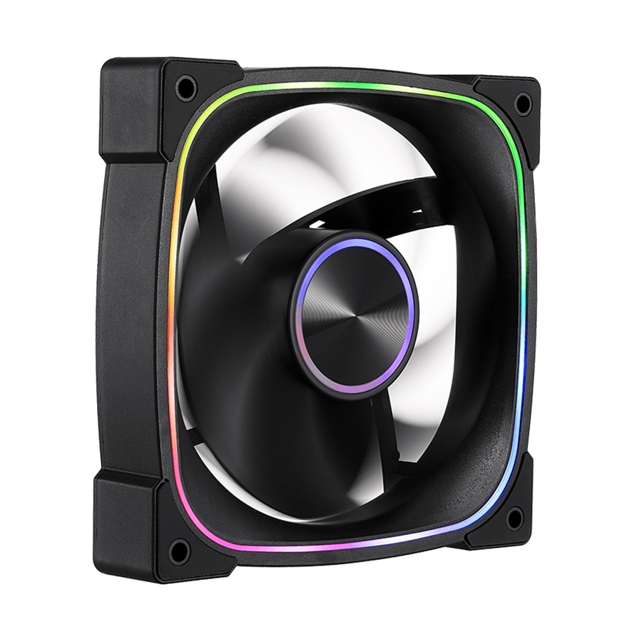 Ventilator 1stPlayer® aRGB FN7R-BK reverse, control turatie, 120x120x25 mm silent, rulment hydraulic, 3pin(ARGB)+4PIN(PWM), negru - imagine 3