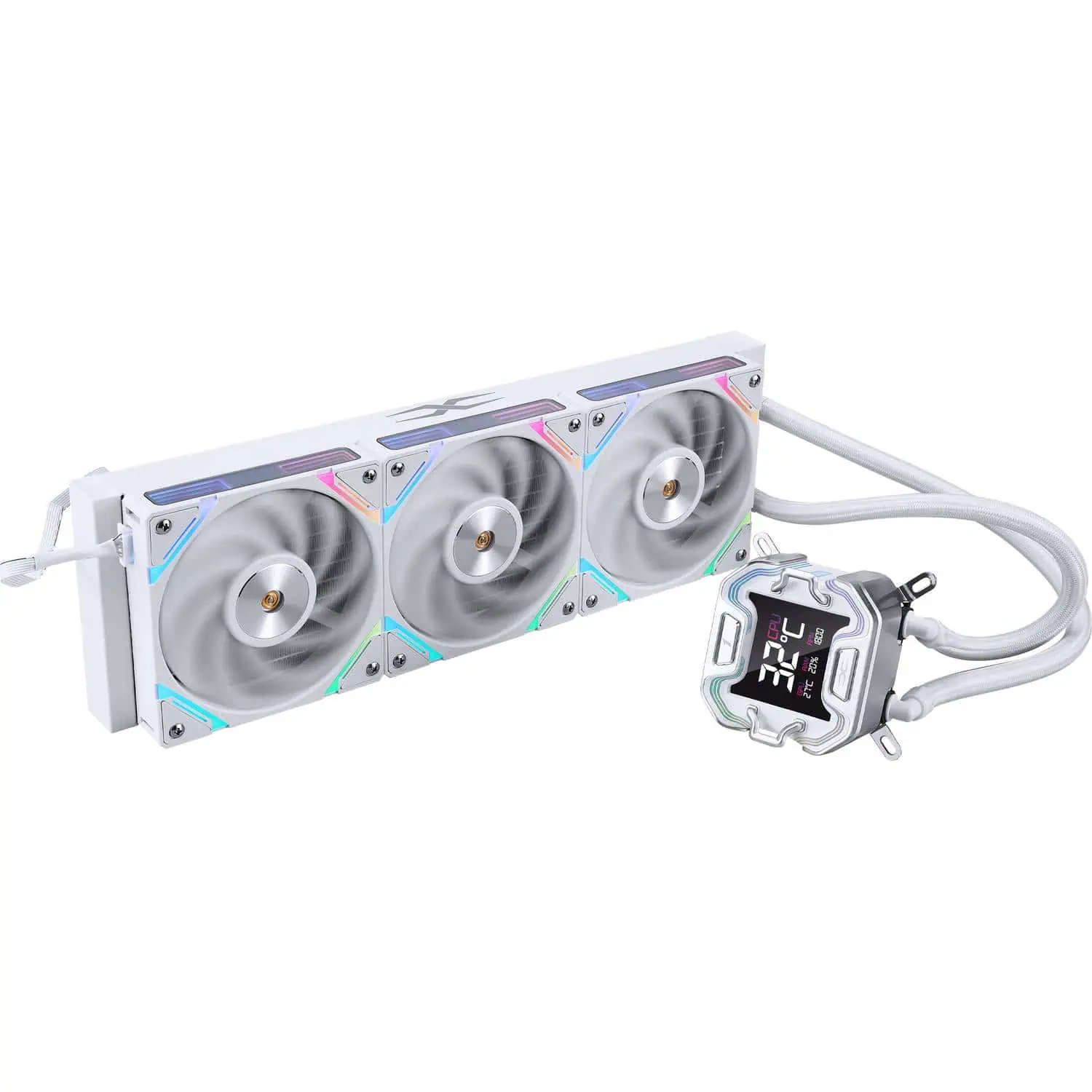 Cooler Procesor 1stPlayer® X-Starship 360E-wh, display IPS de 2,4 inches, aRGB, compatibil AMD/Intel, alb - imagine 4