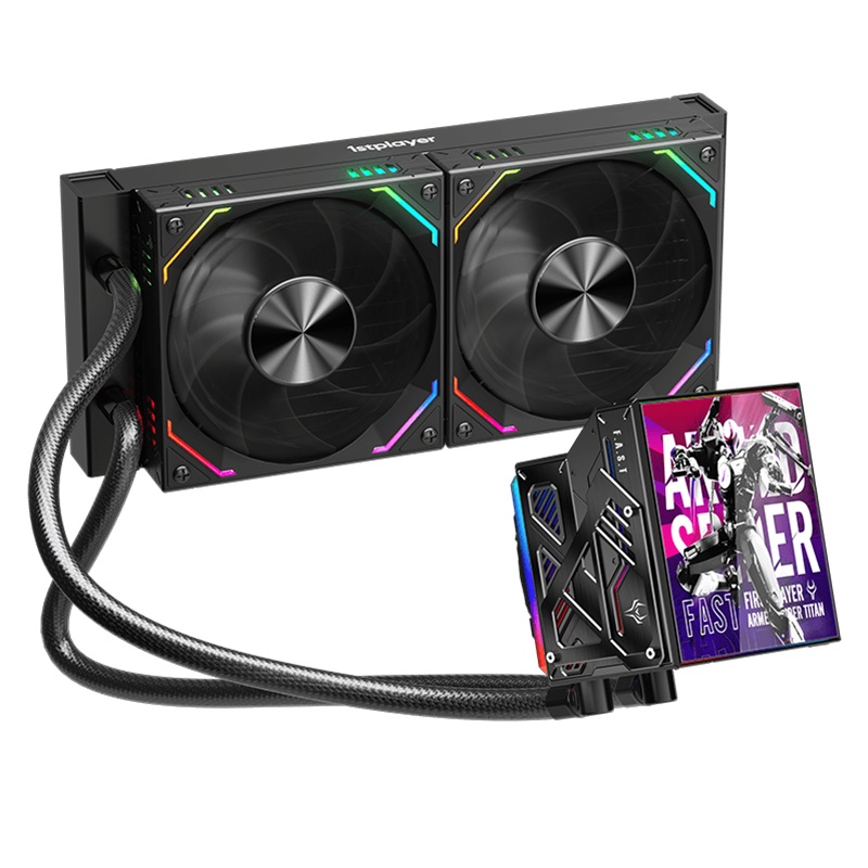 Cooler Procesor 1stPLAYER FT 240E-bk FAST aRGB, display personalizabil, compatibil AMD si Intel, negru