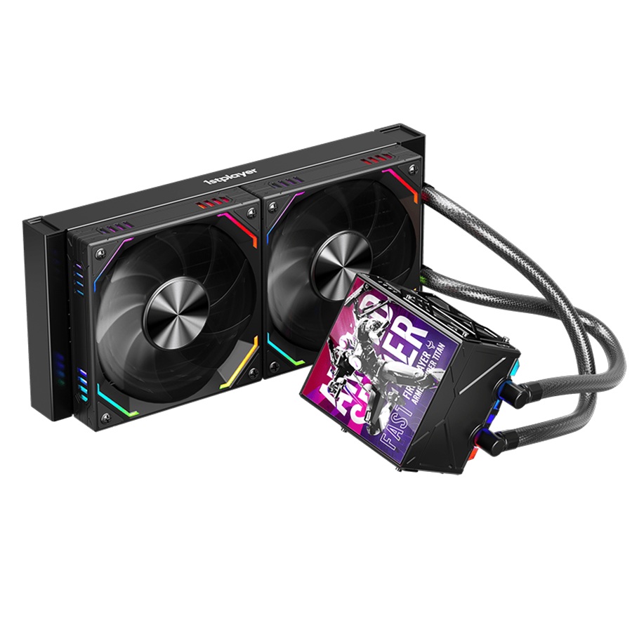 Cooler Procesor 1stPLAYER FT 240E-bk FAST aRGB, display personalizabil, compatibil AMD si Intel, negru - imagine 2