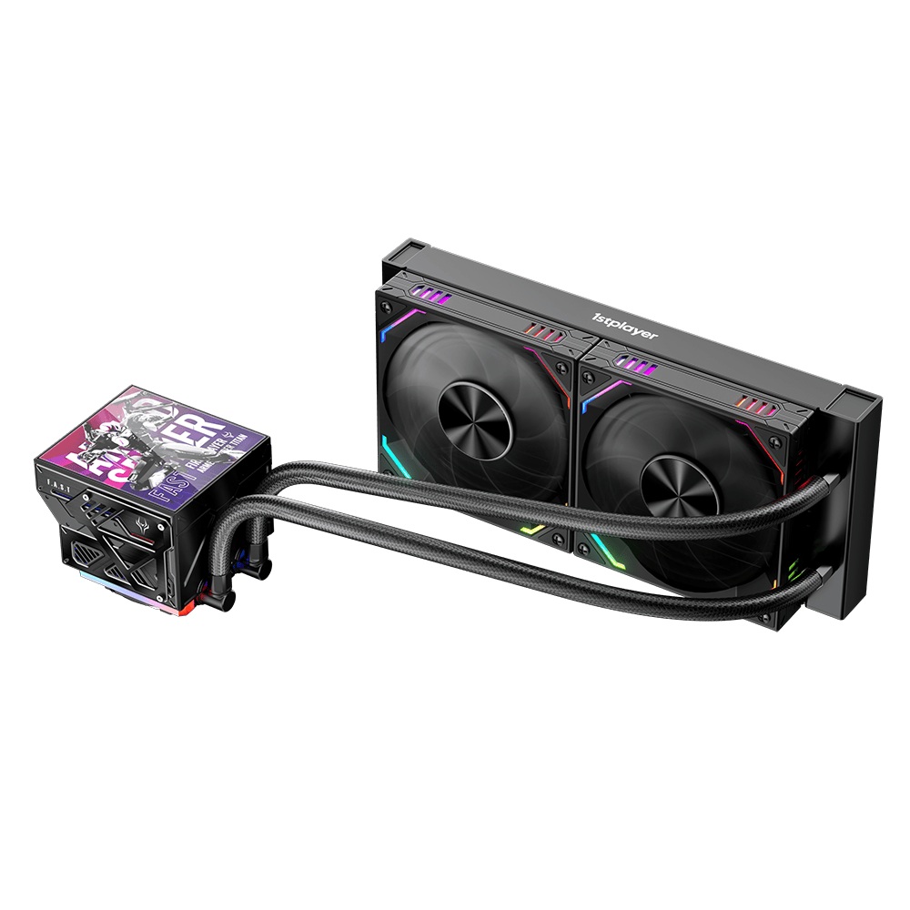 Cooler Procesor 1stPLAYER FT 240E-bk FAST aRGB, display personalizabil, compatibil AMD si Intel, negru - imagine 3