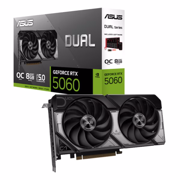 Placa Video ASUS Geforce RTX 5060 DUAL OC, 8GB GDDR7, 128-bit