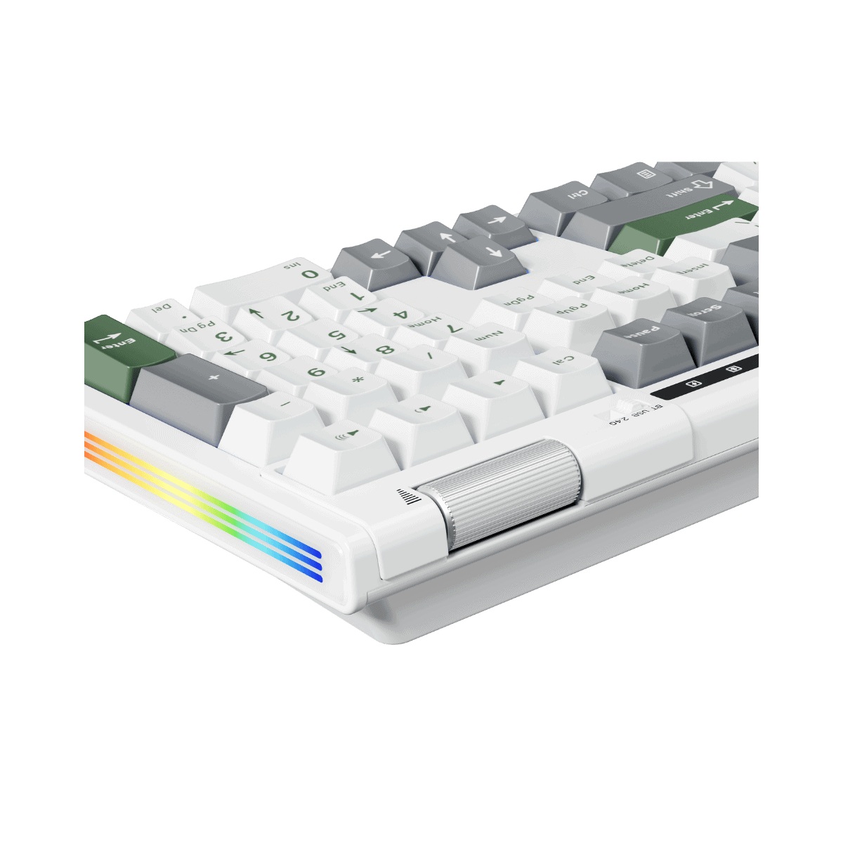 Tastatura Mecanica Gaming 1stPlayer® NEO108 Forest Green, 108 taste Silent Switch, Iluminare RGB, conectivitate wired, 2.4G, bluetooth - imagine 2
